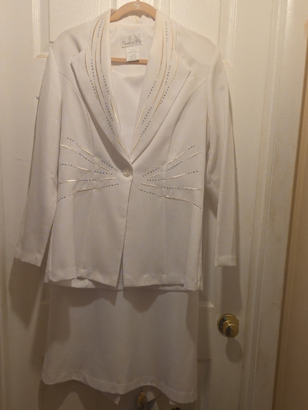 White Embellished Women's Blazer Jacket - PRIDE&JOY
